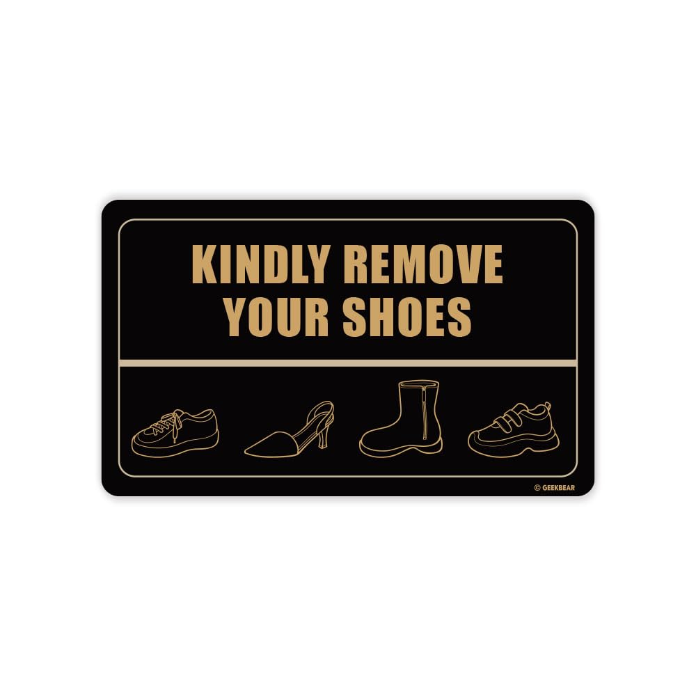 GEEKBEAR Remove Your Shoes Sign - Acrylic, Unique, Durable - 9.8 x 5.9 in (05. Shoes)