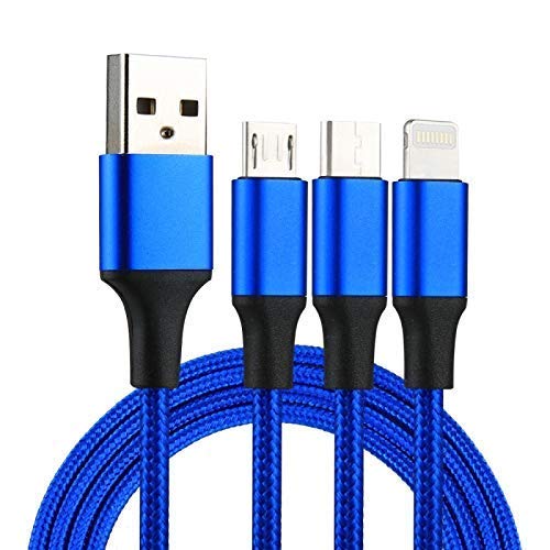 Gilary | 3 in 1 Fast Multifunctional Nylon Braided Charging Cable for Type-C, Micro(Andriod) and iPhone Smart 3 Port Data Charging Cable for All Smartphones | (B08RS7PMQZ) Amazon Price History, Amazon Price Tracker