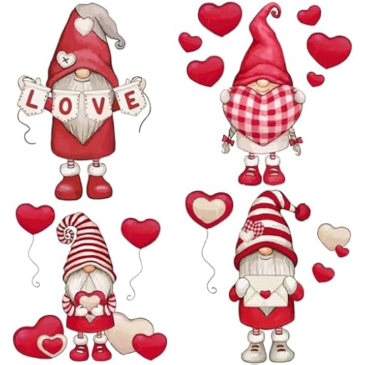 GORGECRAFT 4 Pegatina para Ventana del Día de San Valentín Lindo Gnomo Enano Corazón de Amor Impermeable Vidrio Estático Pegatina para Puerta Corredera Decoración de Película de Vinilo Pegatinas | Ya disponible en tu tienda friki favorita! En mundofriki.es!