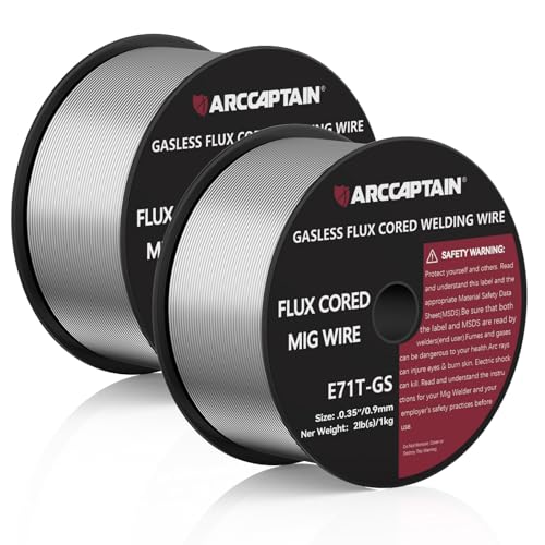 ARCCAPTAIN Fil fourré 0,9 mm 2 kg E71T-GS MIG pour poste à souder sans gaz MIG/MAG FLUX avec TÜV...