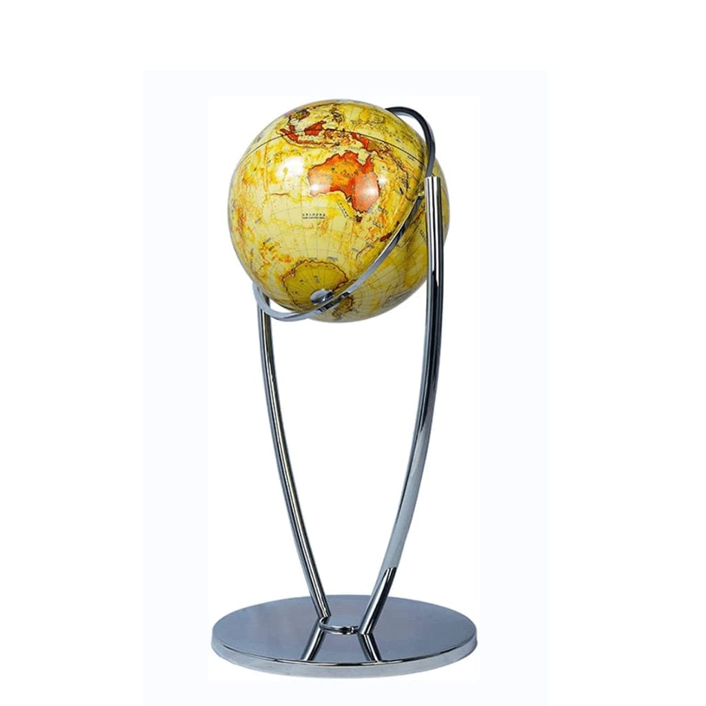 Flyiodfcxv B Globe, High End Floor Standing Antique With Silver Stand 720° Rotating 19.6 Inch Clear Text Marking