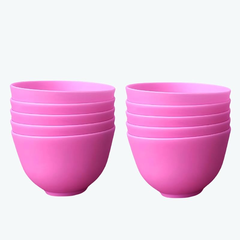 Conjunto com 10 tigelas de silicone PLINNILUY para mistura, roxas