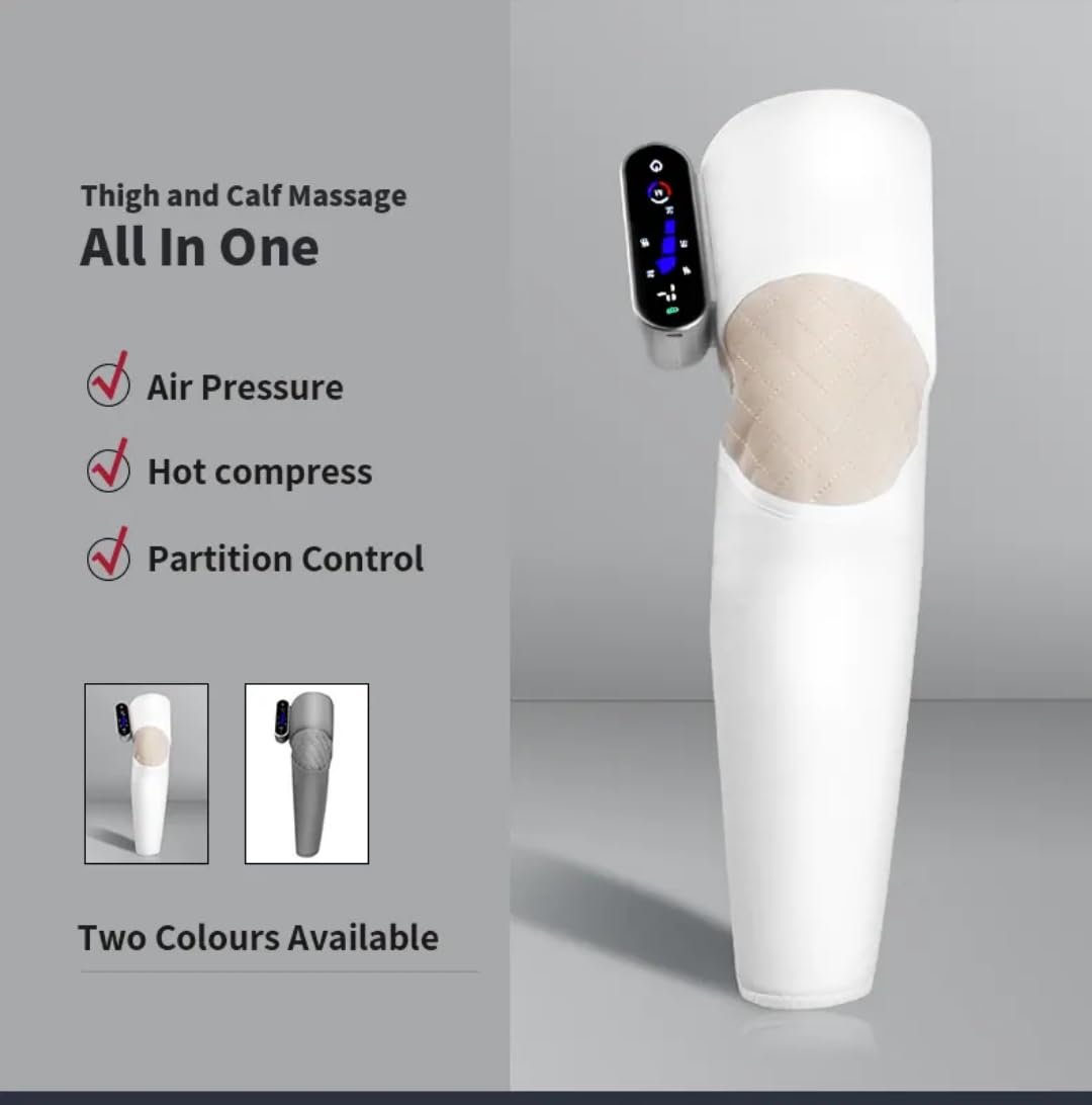 Digital touch screen display air compression, heating and vibration function with thigh, calf, ankle pain relief (type C charging cable) 1 piece (gray) Digital touch screen display air compression, heating and vibration function with thigh, calf, ankle pain relief (type C charging cable) 1 piece (gray)