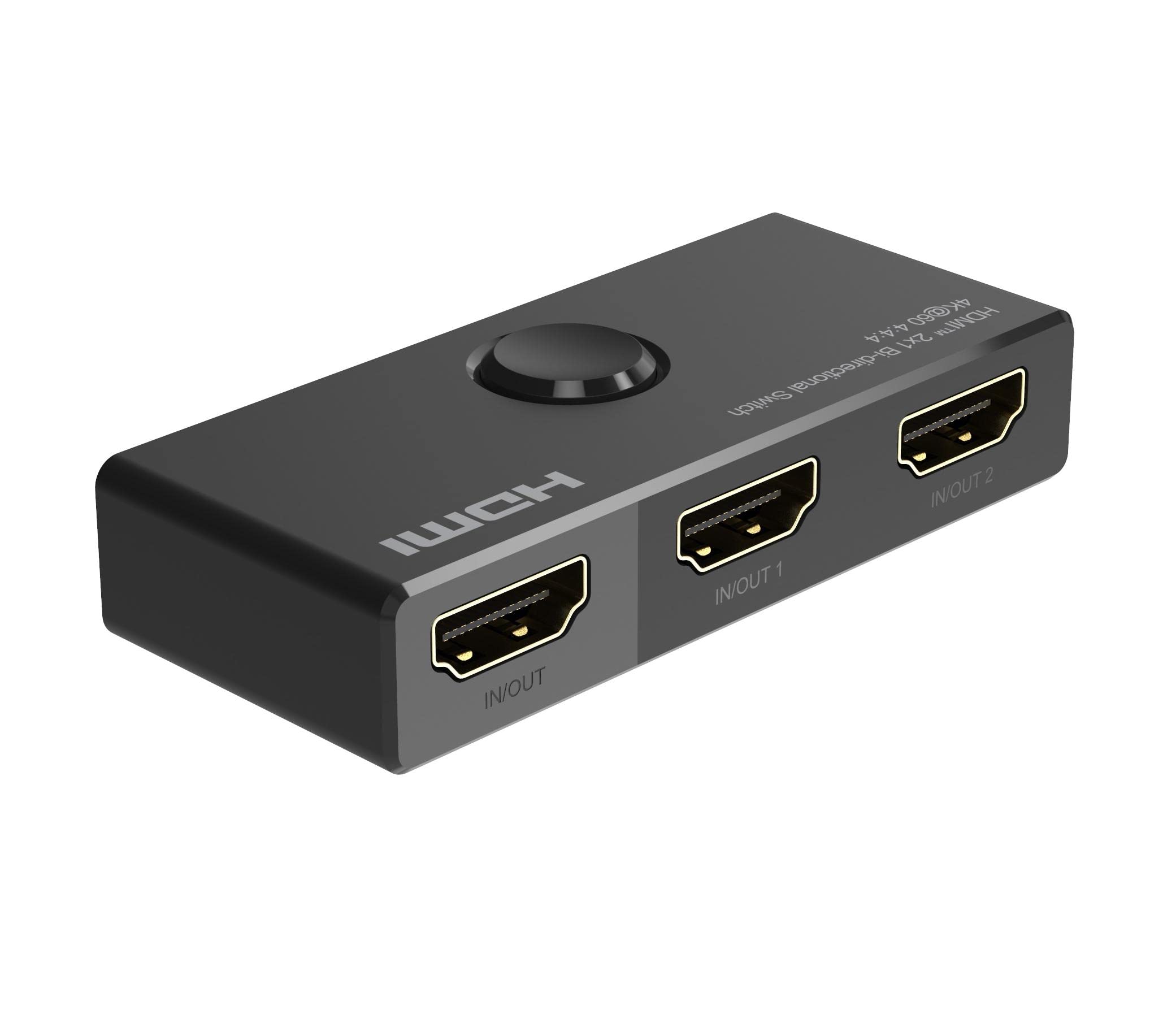PremiumCord Przełącznik HDMI 2.0, Ultra HD 4K 2160p 60Hz, Full HD 1080p, 3D, 4:4:4 Dwukierunkowy 2-1 lub 1-2, HDCP 2.2, Obudowa z Tworzywa Sztucznego, Kolor Czarny