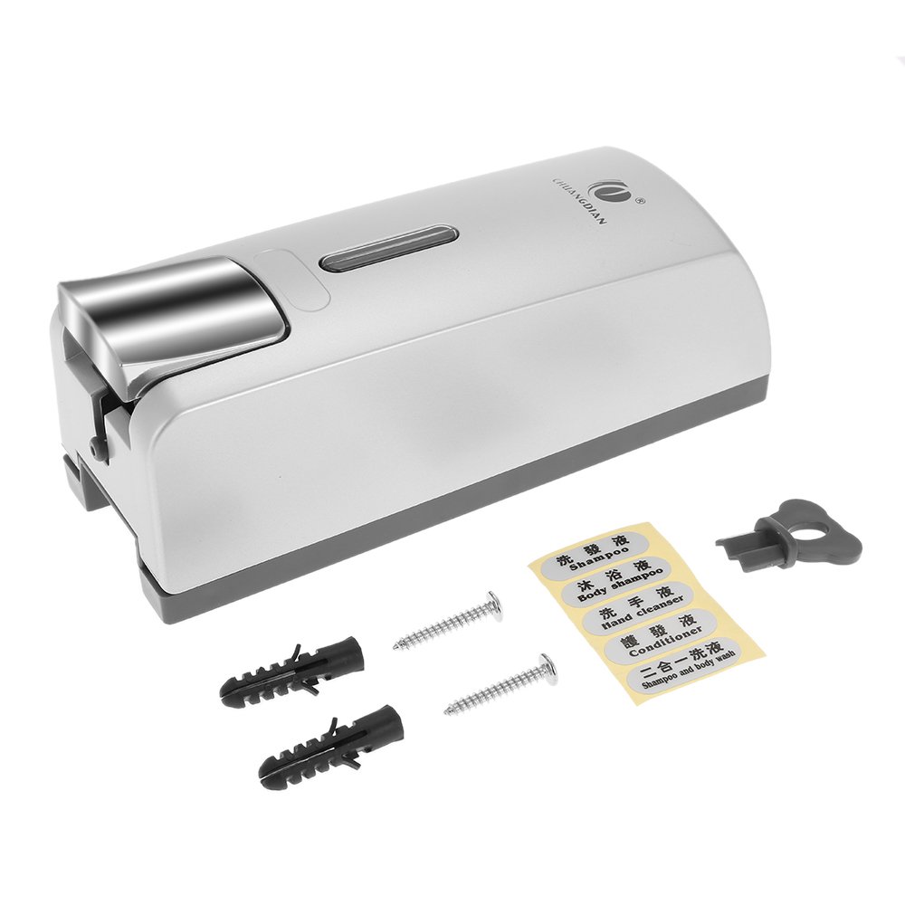 TFixol Dispensador de jabón manual de 300 ml para montar en la pared, caja de champú, baño, baño, lavado de manos, champú líquido, dispensador de jabón y soporte