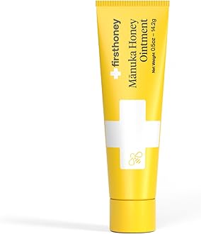 FIRST HONEY Wound Healing Ointment | 100% Active Leptospermum | Fast Relief & Skin Repair | Manuka Honey from New Zealand Antibiotic Free Burn Care|0.5 Ounce (Pack of 1)