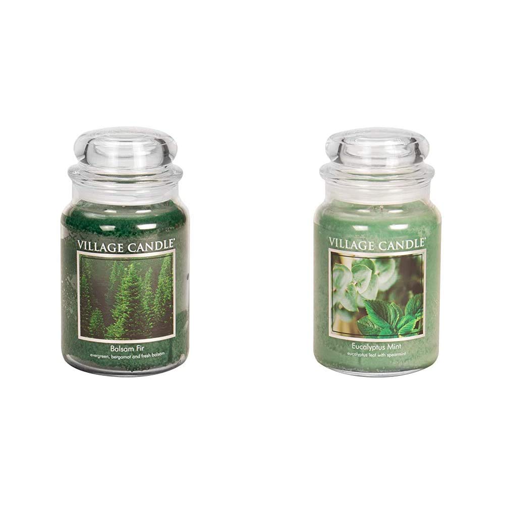 Village Candle Balsam Fir and Eucalyptus Mint Large Glass