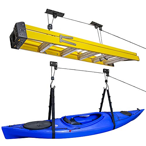 RaxGo Kayak Hoist & Bike Ceiling Hoist Pulley System, Garge Storage