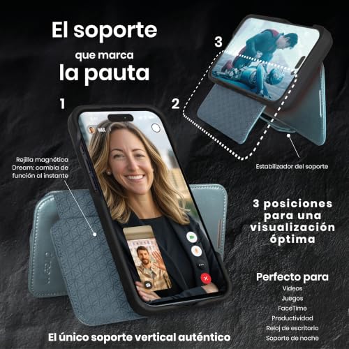 Funda Cartera iPhone 17 de piel vegana premium compatible con MagSafe 3