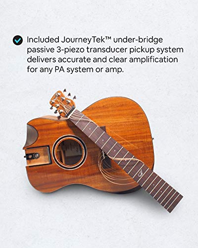 Journey Instruments Solid Acacia Koa Travel Guitar – OF882C Traveling Acoustic-Electric Guitar with Collapsible Patented System – Portable Backpack Case (Overhead) - Image 7