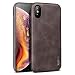Case Compatible iPhone Xs and X, X-Level [Vintage Series] Premium PU Leather Slim Fit Ultra Light Soft Touch Protective Mobile Cell Phone Case Cover Compatible Apple iPhone Xs (2018)/X(2017)-Coffee