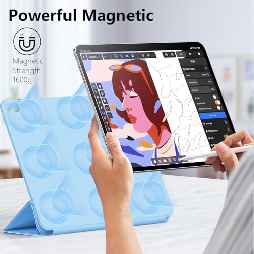 Image of for iPad (A16) 11th Generation Case 11 Inch 2025, iPad 10th Gen Case 10.9 Inch 2022, Convenient Magnetic Attachment, Two-Way Trifold Stand, Slim Tablet Cover Protection, Auto Sleep /Wake (Sky Blue)
