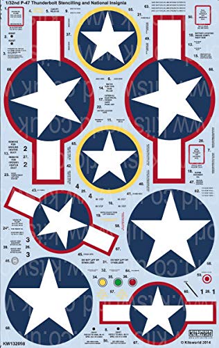 Pochoirs P-47D Thunderbolt Kitsworld KW132098 maquette avion US Army 1/32