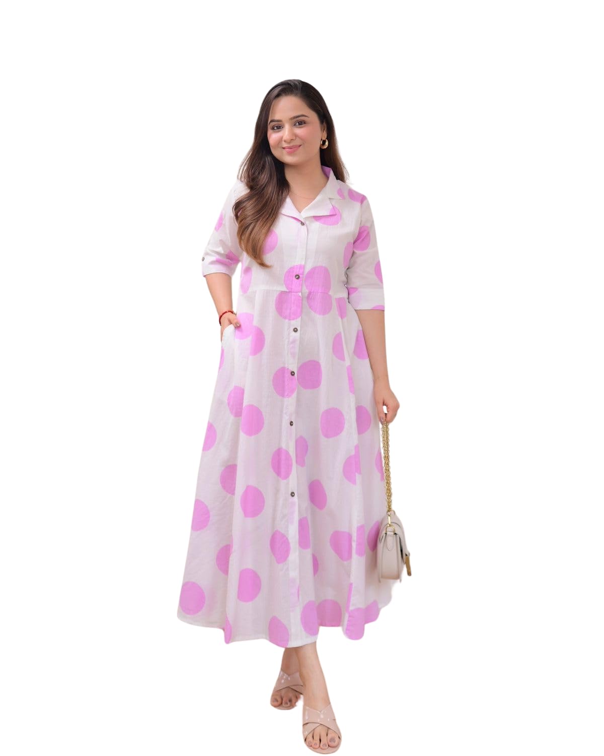 NURTURE MARTWomen's Cotton Floral Printed 3/4 quarter sleeve A-Line printed kurti-image-18