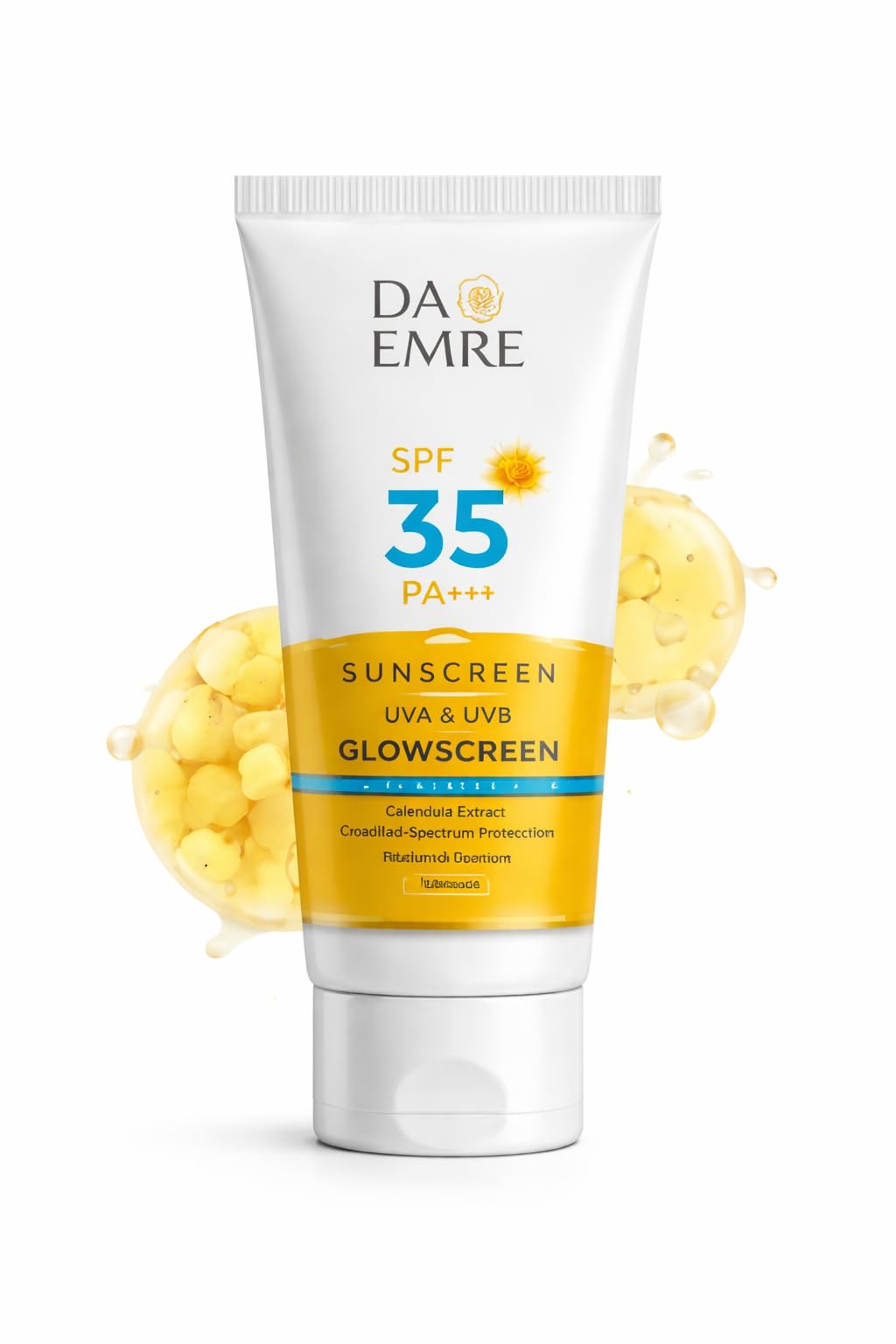 Sunscreen SPF 35 PA+++ | Broad Spectrum UVA & UVB Protection | Glowscreen with Calendula Extract & Titanium Dioxide | Lightweight & Non-Greasy Formula | For All Skin Types (100ml)-image-0