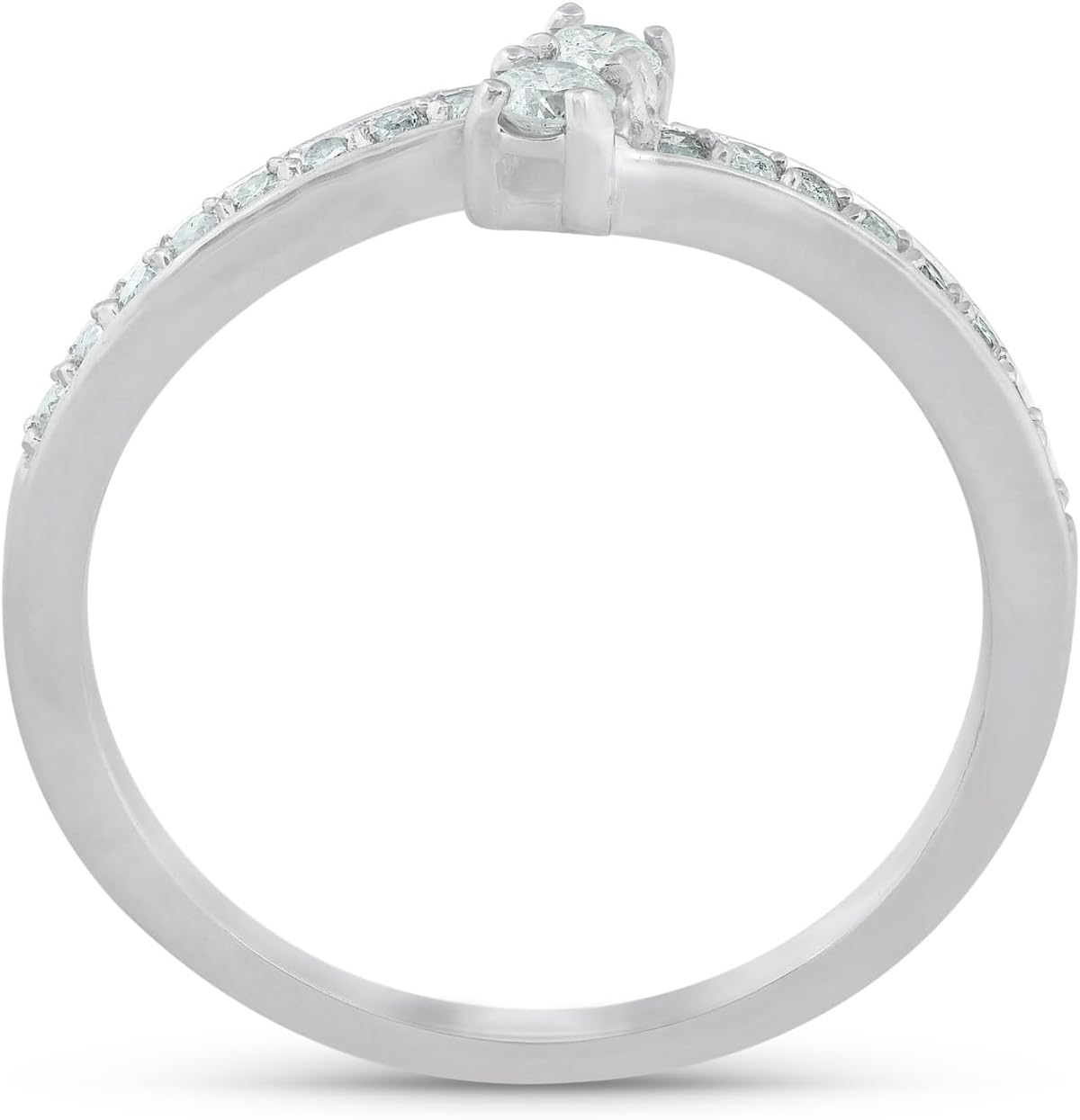 Pompeii 1/4 Ct Two Stone Diamond Engagement Forever Us Ring White Gold Anniversary Band