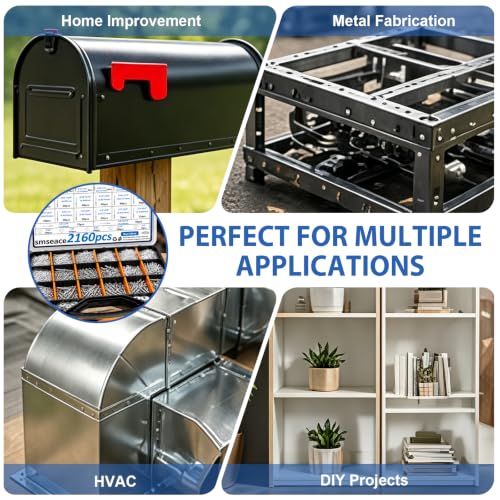Image of smseace 2160Pcs Pop Rivets with 304 Stainless Steel Washers Assortment Kit