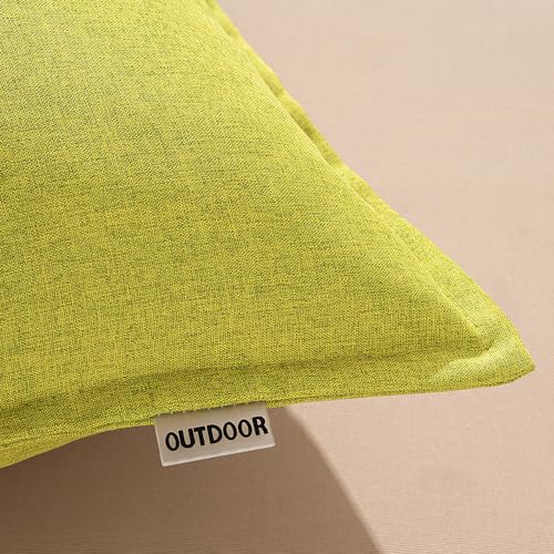 MIULEE Outdoor Cushions Waterproof Faux Linen Decorative Outside Cushion Covers Water Resistant for Garden Sofa Livingroom Chair Bedroom Tent Park Patio 45x45cm Set of 2 Green - Image 2