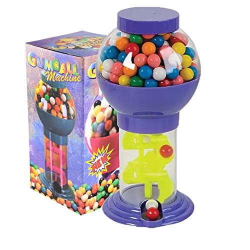 PlayO 9.75" Spiral Gumball Machine Toy - Kids Dubble Bubble Twirling Style Galaxy Candy Dispenser - Birthday Parties, Novelties, Party Favors and Supplies (Gumballs sold separately) (Purple)