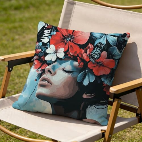 Housse coussin 50x50 cm lot de 2 en lin résistant à l'eau L#1413 - 6