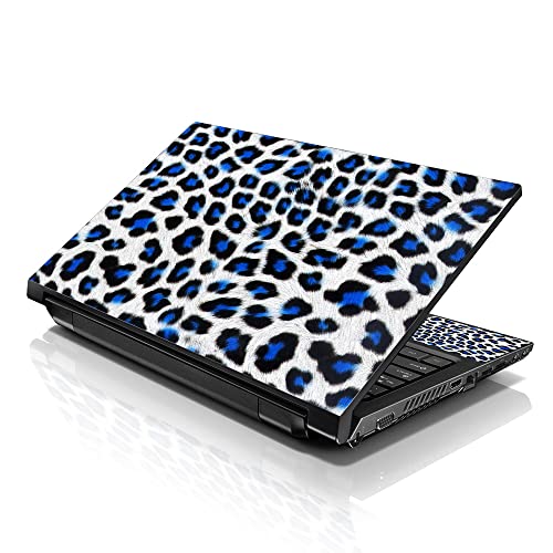 Image of LSS Laptop 15 15.6 Skin Cover with Colorful Blue Leopard Pattern for HP Dell Lenovo Apple Asus Acer Compaq - Fits 13.3 inch 14 inch 15.6 inch 16 inch (2 Wrist Pads Free)