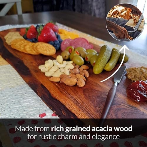 Tabla de cortar de madera Acacia con mango redondo 60x25 cm miniatura 2