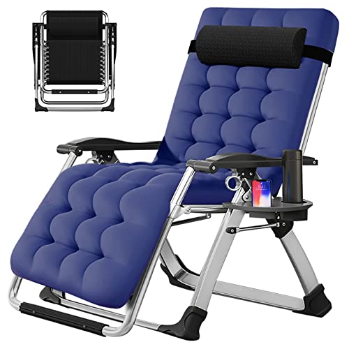Slsy Zero Gravity Chair, Reclining Lounge Chair with Removable Cushion & Tray for Indoor and Outdoor, Patio Recliner Folding Reclining Chair by Slsy - Used condition - US$75.90