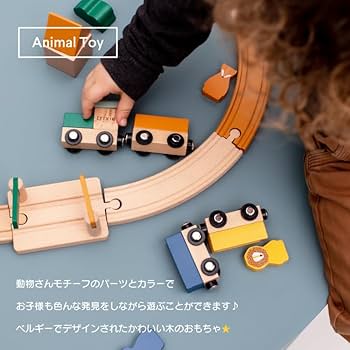 木の線路　玩具セット Amazon.co.jp: Trixie(トリクシー) レールセット 鉄道 列車 汽車