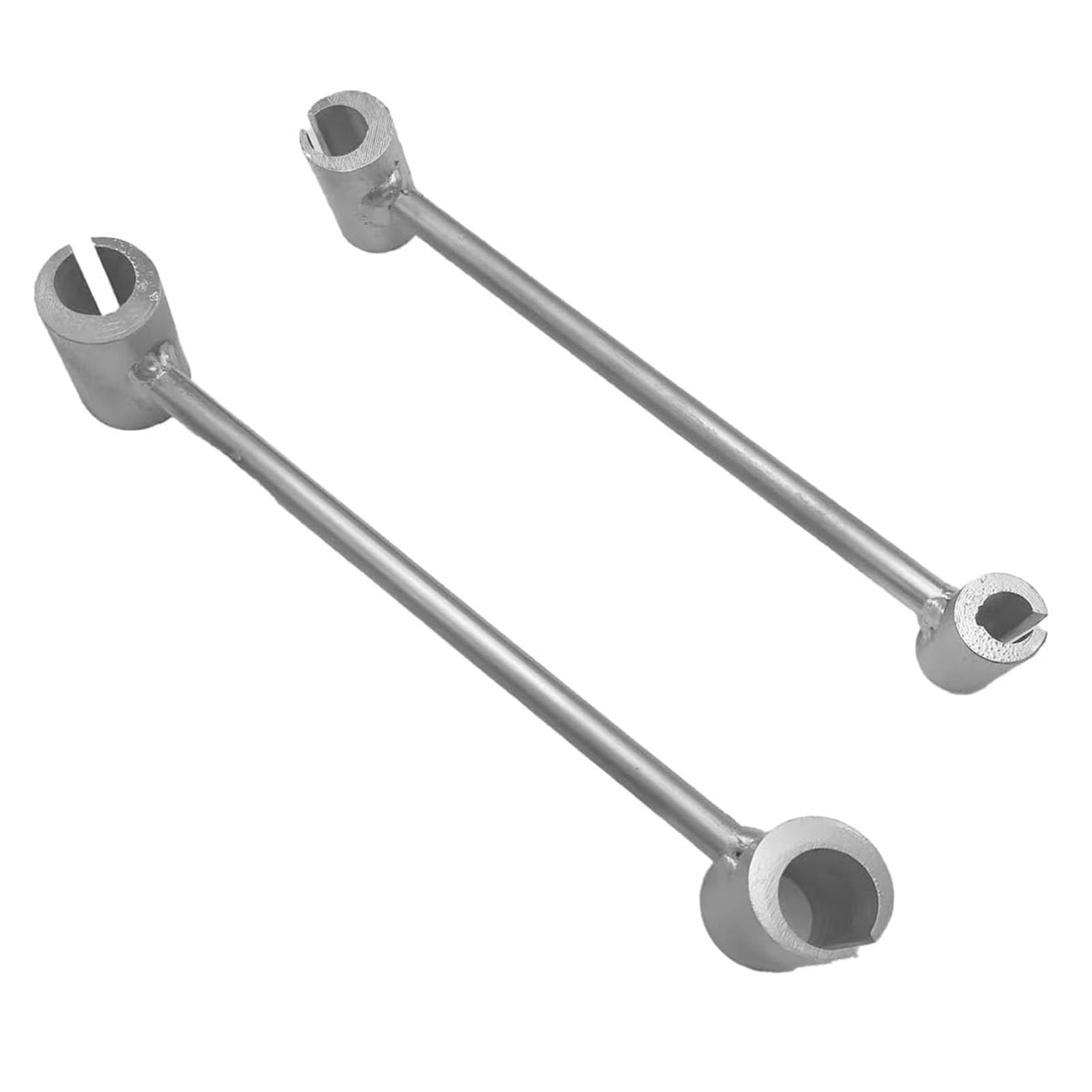 Jeu de 2 clés de réglage d'écartement de charnières, outil à double tête pour portes coupe-feu et de sécurité, tailles 14 mm, 19 mm, 2 mm et 25 mm. Idéal pour la réparation et l'entretien des portes.