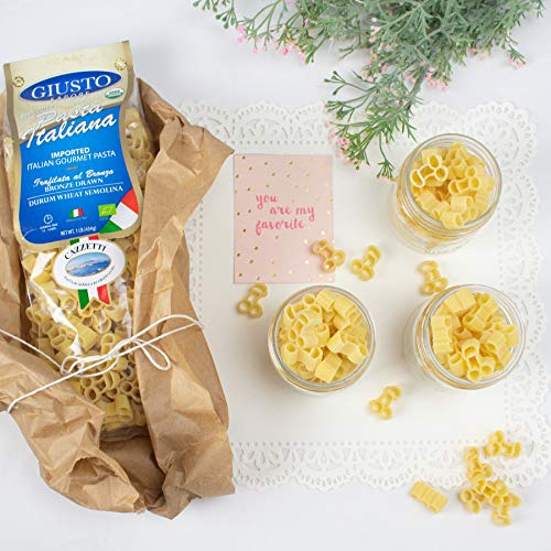 Giusto Sapore Italian Pasta - 454g - 1 Pack - Premium Organic Bronze Drawn Durum Wheat Semolina Gourmet Pasta Brand - Imported from Italy and Family Owned (Cazzetti)