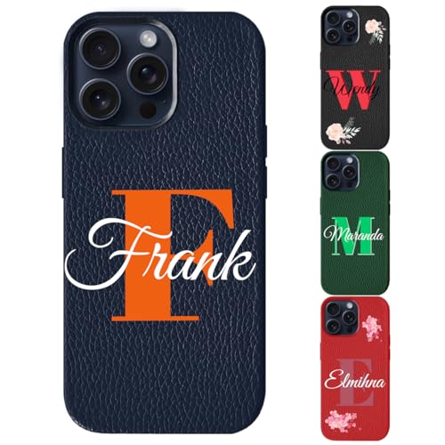 Custom Phone Case Personalized Cover Gift [Luxury Leather] - Customize Initial Name Monogram Phonecases for Apple iPhone,Samsung Galaxy S24 | Monogrammed Design