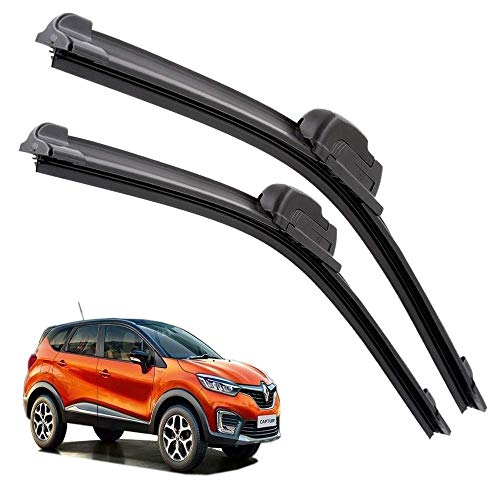 Image of Euro Care Windshield Car Wiper Blades Compatibility with Renault Captur (Model : 2019-Till Date) - Set of 2Pc (D-24,P-16)