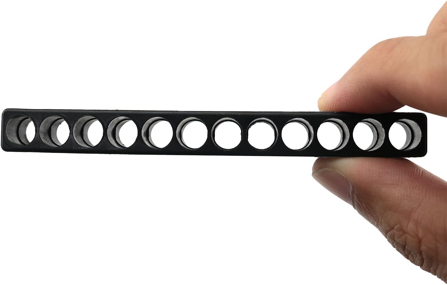 Mutai Screwdriver Bit Holder 10PCS 12 Holes 1/4Inch Black Hex Drill Storage Case Organizer