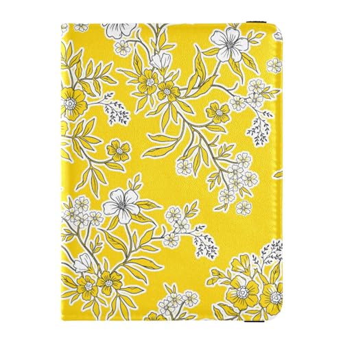 Custodia per passaporto per donne e uomini per da viaggio con blocco RFID fiori selvatici giallo Fiori di campo Giallo Taglia unica Casual