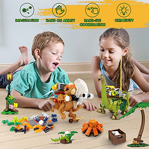 Hogokids Dinosaur Building Toys Set - 801 Pcs Dino World Building Block Sets 8 Models Dinosaur Building Kits Dinosaur Mini Figures Set Christmas Birthday Gift For Boys Age 6 7 8 9 10 11 12 Years Old #TOP1