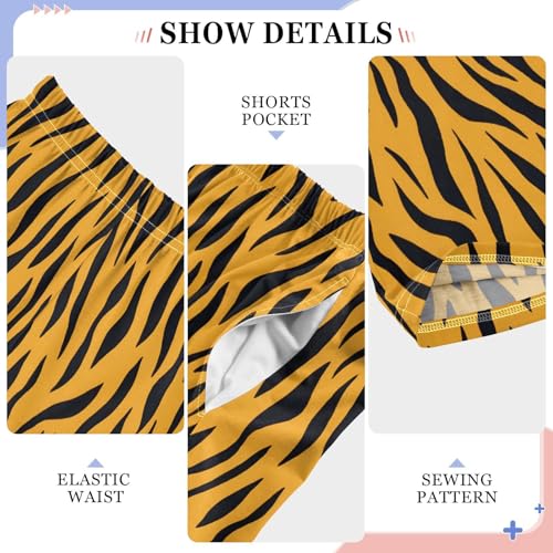 Pajama Pants Sleep Pants Soft Elastic Waist Pajama Lounge Pants Tiger Skin for 6-14 Years Old4