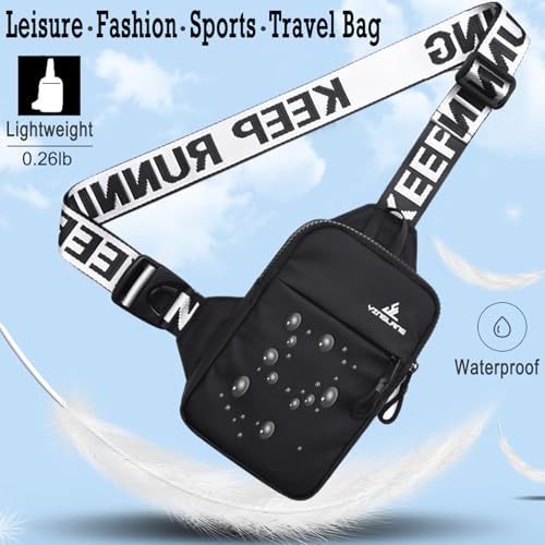 Mini Crossbody Sling Bag for Women Men Casual Chest Phone Bag Waterproof Sling Backpack Small Shoulder Bag for Workout Travel (Black, Mini)3