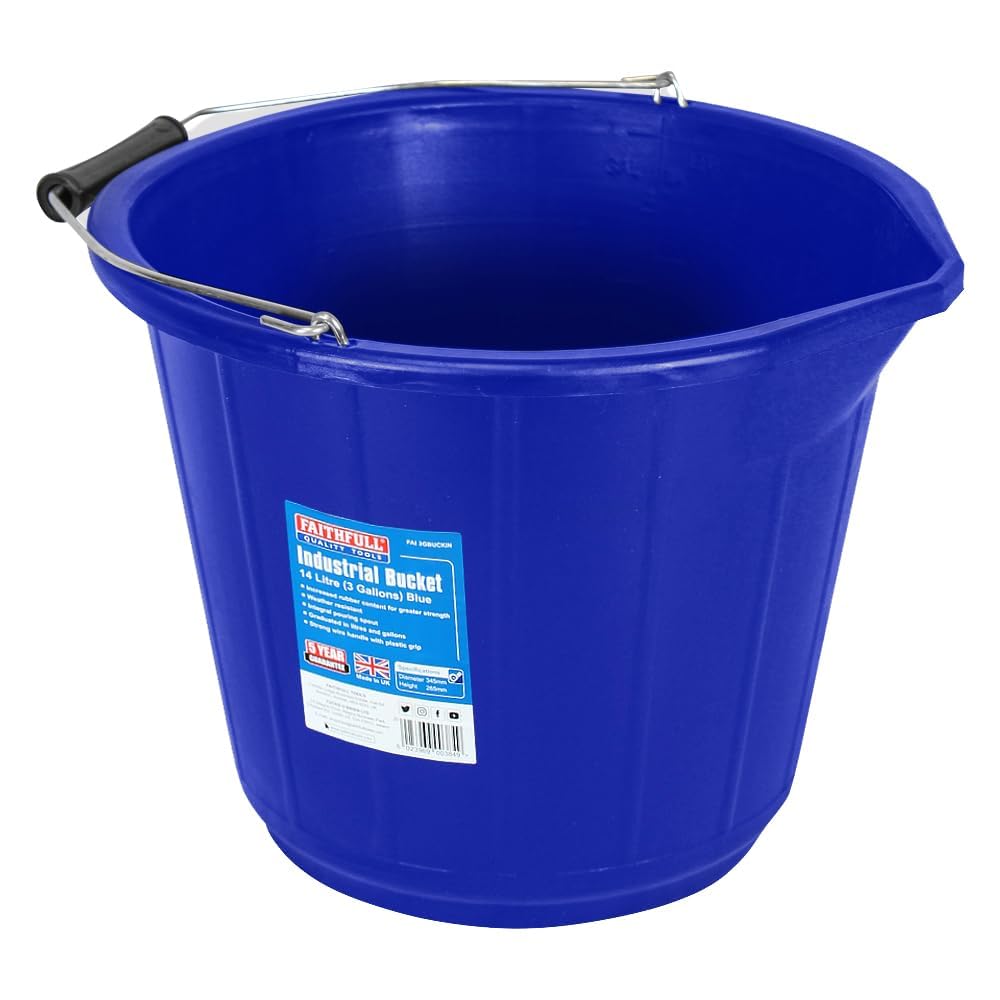 Faithfull FAI3GBUCKIN Builders Industrial Bucket 14 litre (3 gallon) - Blue