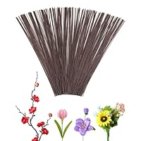 VURYAPI 100 Stück Floristik Draht, Draht Zum Basteln, Blumen Draht, Stiel Draht Blumen Draht Fondant Draht 14 Zoll, Blumendraht Grün Steckdraht 40CM(Braun