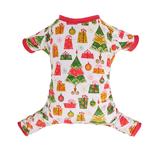 Image of CuteBone Small Dogs Christmas Outfit Soft Puppy Onesies Pjs Dog Pajamas Pet Coat Cat Apparel Comfy Doggie Jumpsuit Bodysuit for All Seasons