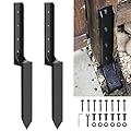 Mulctun 2 Pack Fence Post Repair Kit - 31.6" H Heavy Duty Fence Post Repair Stakes, Durable Fences Support Anchor for Fixing Broken/Leaning 4X4/6X6 Wood Posts