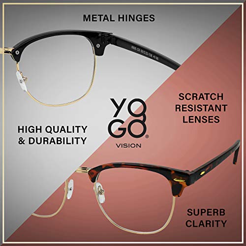Image of Yogo Vision Blue Light Glasses for Men and Women Semi Rimless Half Rim Computer Eyeglasses