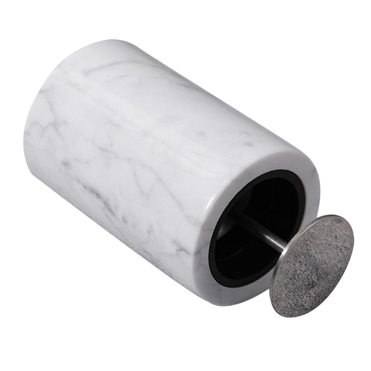LALADEFIEE Creative Marble Toothpick Holder Swab Storage Container Automatic Pressure Design for Home Decor Material for Bathroom Kitchen Office Use