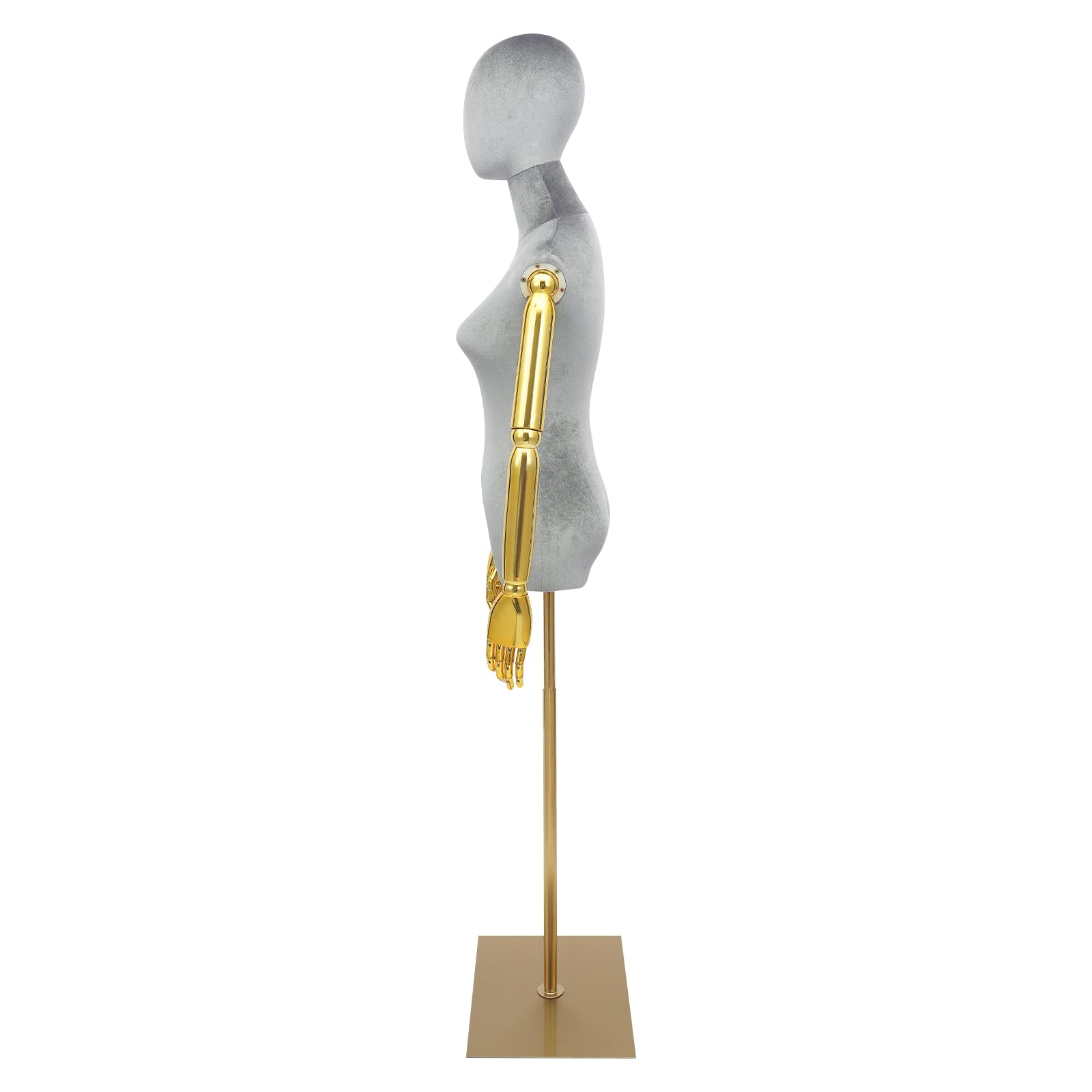 Damski manekin wystawowy, manekin krawiecki, manekin na ubrania, tors, stojak wystawowy, regulowana wysokość 150-200 cm, do sklepów odzieżowych, sklepów z odzieżą ślubną, dużych centrów handlowych