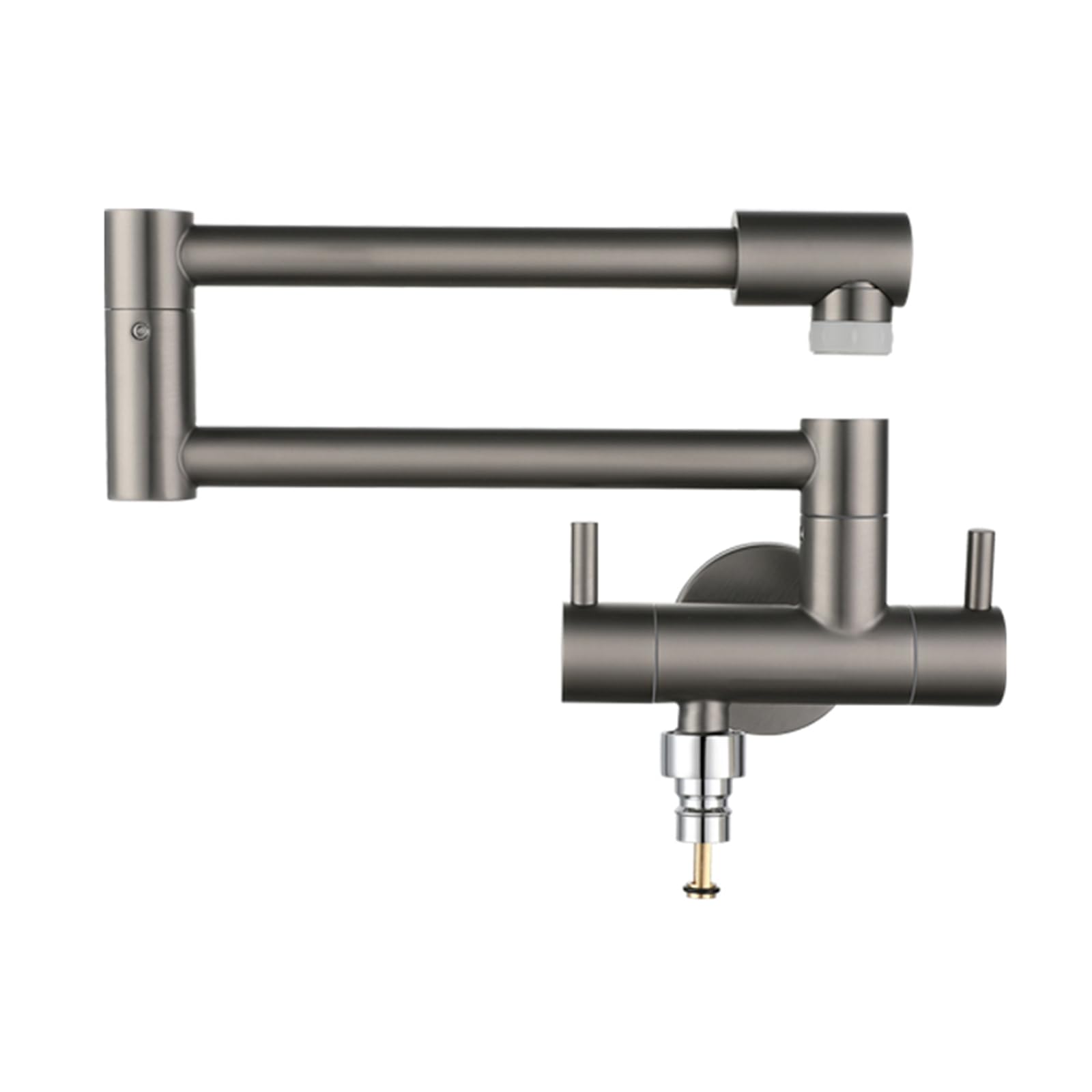 Grifo De 1/2 Doble Salida para Lavadora Grifo Pared Plegable Grifos para Lavabos De Baño Modo Dual,Gris Pistola