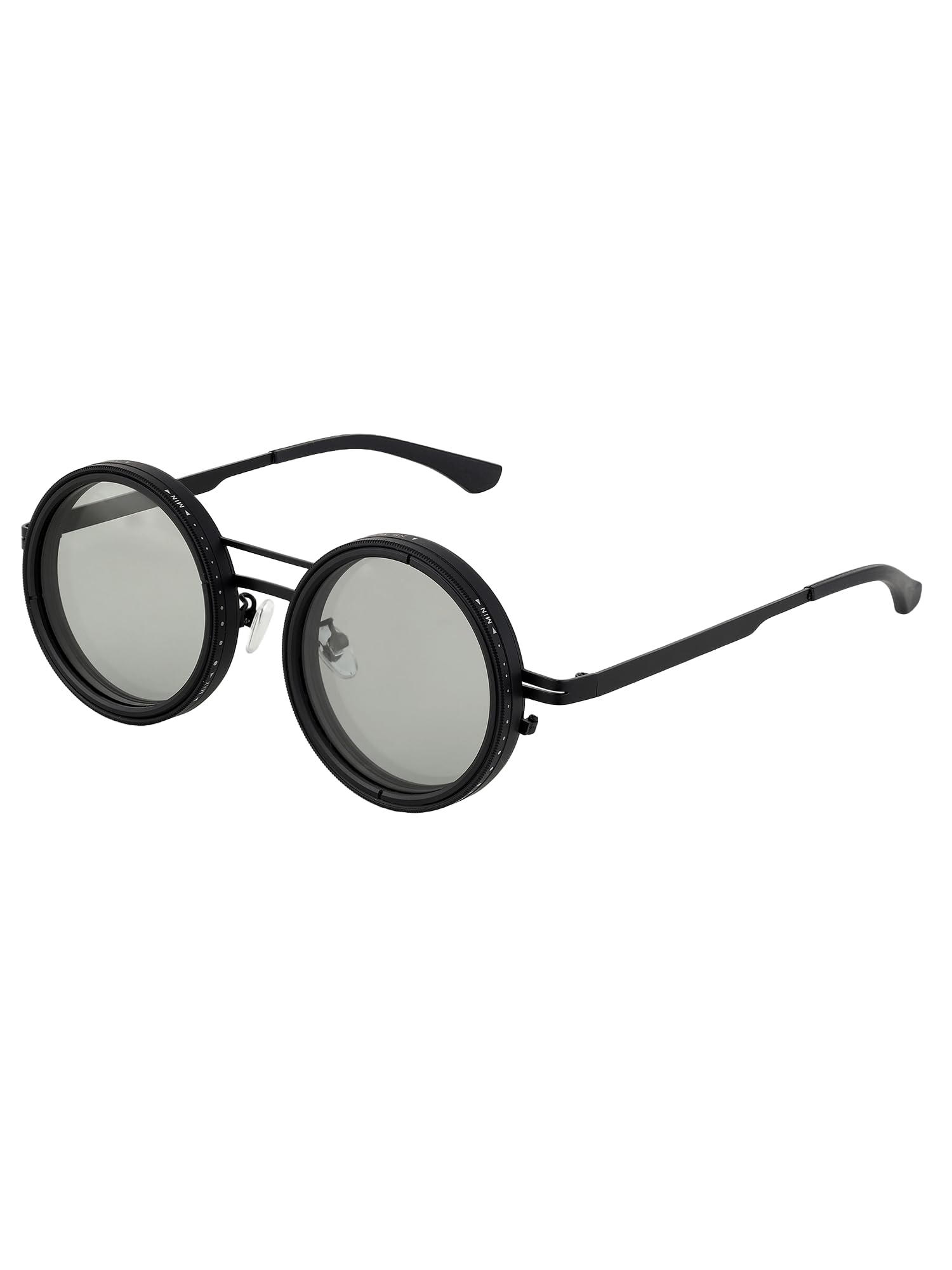 hashtag eyewear | 1-9 Gear Adjustable Tint Sunglasses | Polarized Round UV400 Goggles for Men | Metal Frame | Manually Dimmable | Beach | Driving | Fishing-picture-45