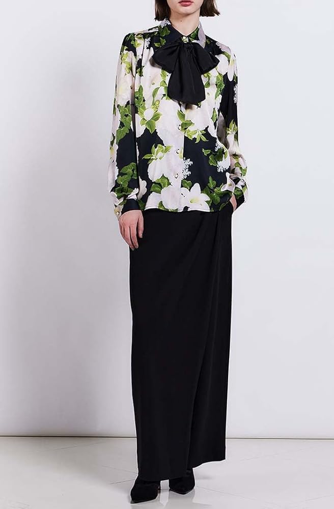 2024年 Sov. ソブ フラワープリントサテンボウタイワンピース リボン