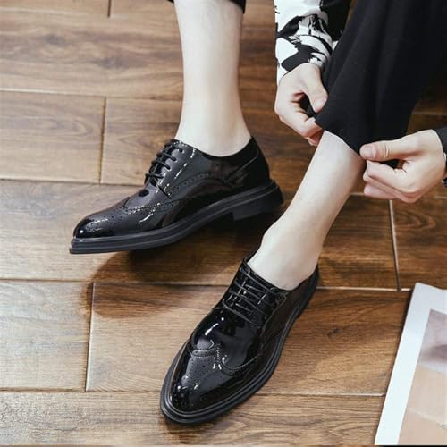 Men's Leather Lace Up Platform Work Oxfords, Business Oxford Shoes Fashion Slip-On Round Toe Round Toe Solid Handmade Dress Shoes for Men2