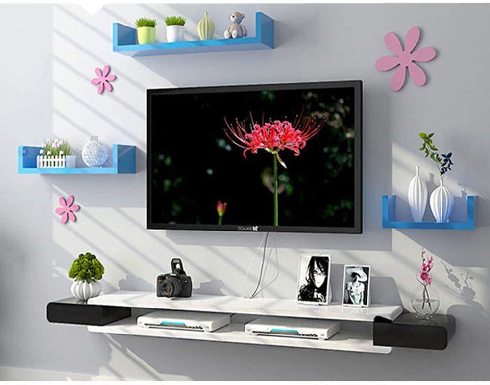 Mobile da parete per TV con mensola sospesa per soggiorno, salvaspazio, mobile da parete per TV, elegante supporto per lettore DVD/Blu Ray, 90 cm