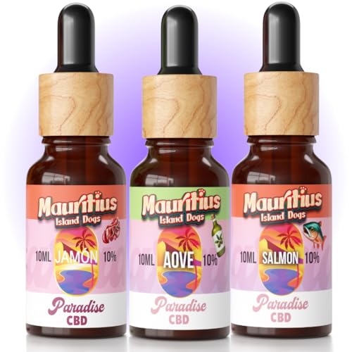 Paradise Aceite 10% CBD Relajante Natural para Perros y Gatos | Hecho en España 240 Gotas con Base Jamón Ibérico para Calmar Dolor Ansiedad Ladridos y Mejorar Articulaciones Apetito Digestión Sueño